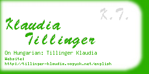 klaudia tillinger business card